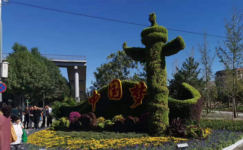 北京国庆植物绿雕现场实拍图片
