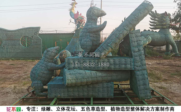 植物绿雕动物造型骨架-老鼠现场实拍图