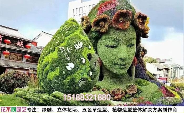 已经换过草的绿雕照片