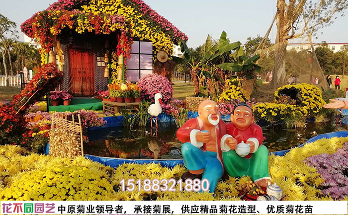 菊花展施工团队现场施工图