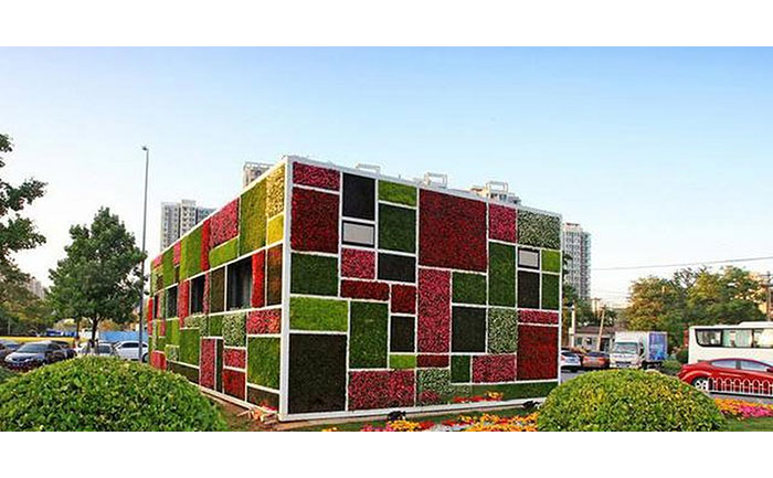 市政项目案例 五色草立体绿化墙工程实景图